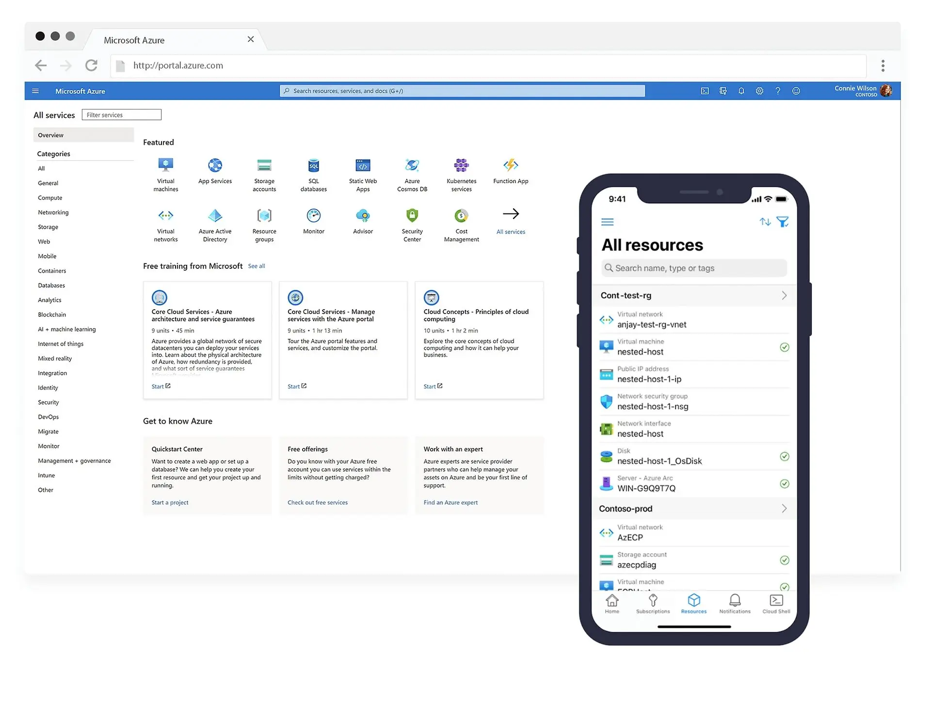 Interface Microsoft Azure