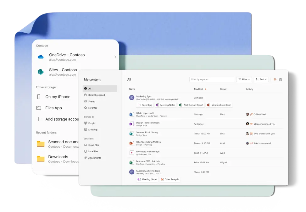 Interface Microsoft 365